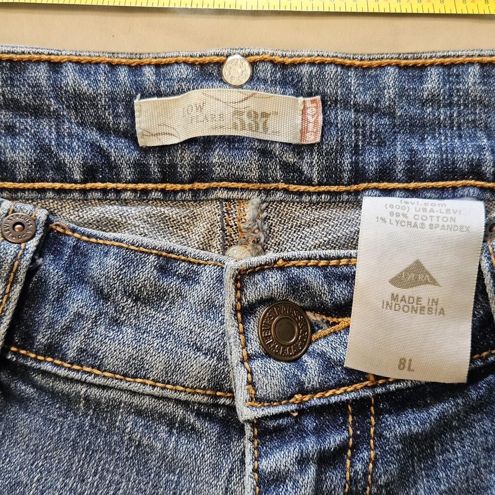 Vintage Levis Jeans 537 Low Flare Womens 8 Long Y2k Denim Bootcut - Picture 4 of 8